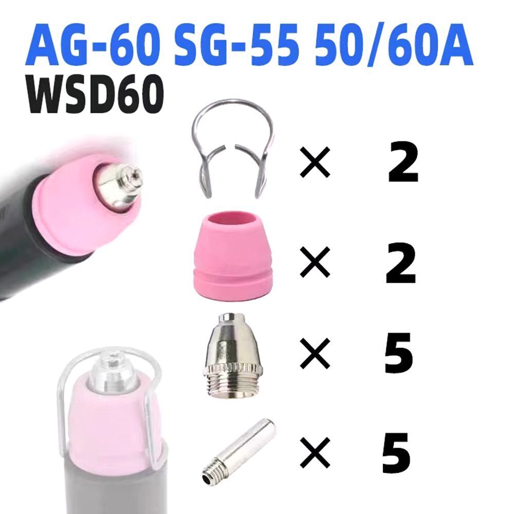 Electrode AG-60/SG55 CUT60 LGK60 Nozzle Plasma Welding Torch Assembly Kit