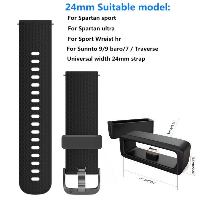 10pc Watch Strap Bracelet Band Keeper Loop Fastener Retainer Ring for Suunto24mm
