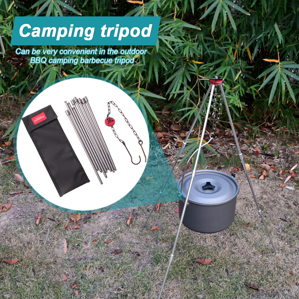 Picnic Cooking Pot Rack Hook Holder Outdoor Camping Stove Campfire Tripod