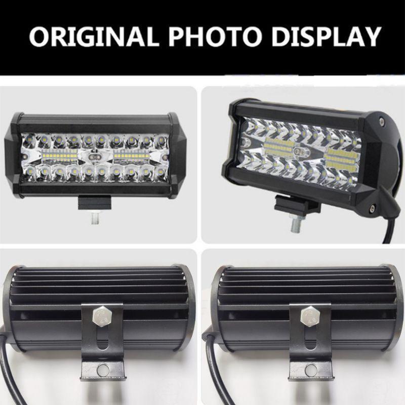 1Pc 7" 100W LED Work Light Long Bar Flood Spot Beam Waterproof Offroad 4WD