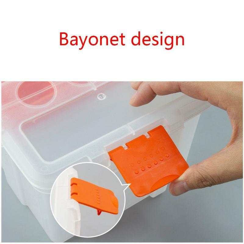 Storage Box With Locking Handle Removable Compartment for Travel Sewing Supplies
