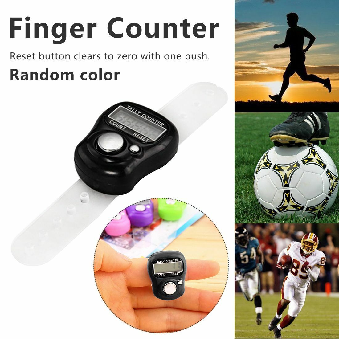 Hand Held Coun Mini LCD Digital Tally Counter Stitch Marker Finger Counter