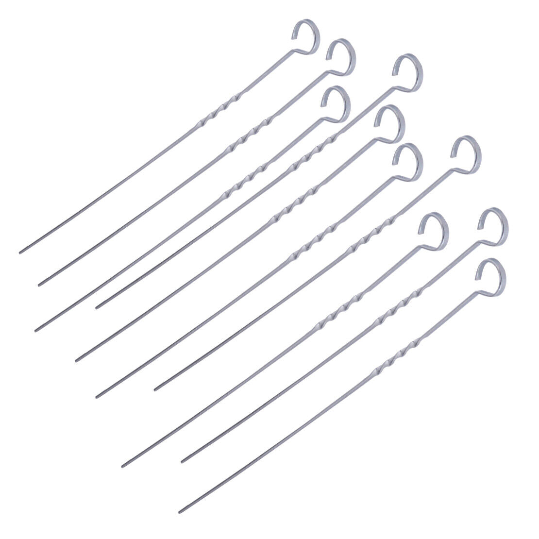 10x 15" Stainless Steel BBQ Skewers Needle Kabob Flat Skewers Sticks Party Li