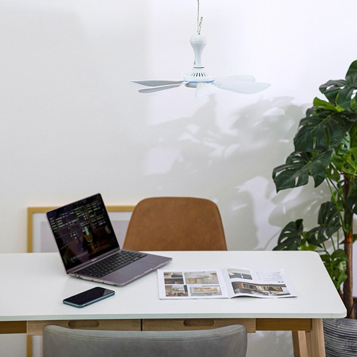 2Pcs Portable Mini USB Ceiling Fan Hanging Fan USB Power Air Cooler Quiet Office