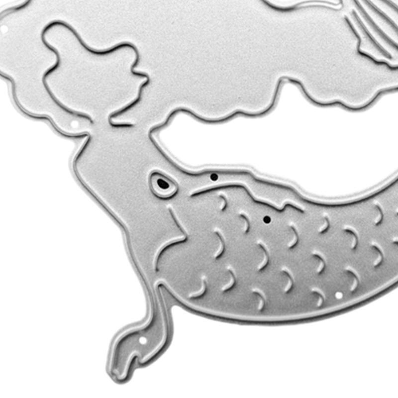 Sea-maid Girl Embossing Metal Cutting Die Stencil Cartoon DIY Scrapbook Template
