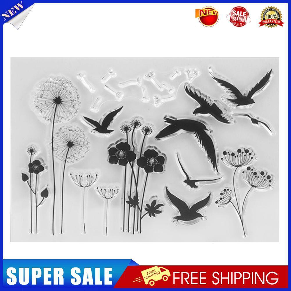 DIY Flowers Birds Silicone Clear Stamps Scrapbook/Photo Album Craft Decor