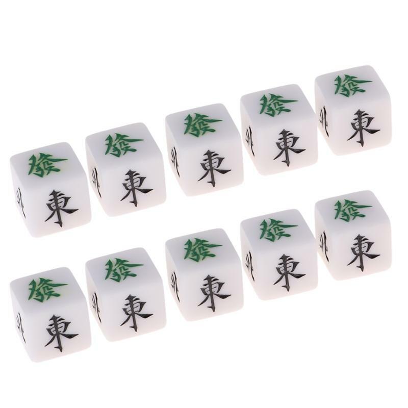 Pack of 10 Position Dice Mahjong Set Acrylic Dices Entertainment Games Dice