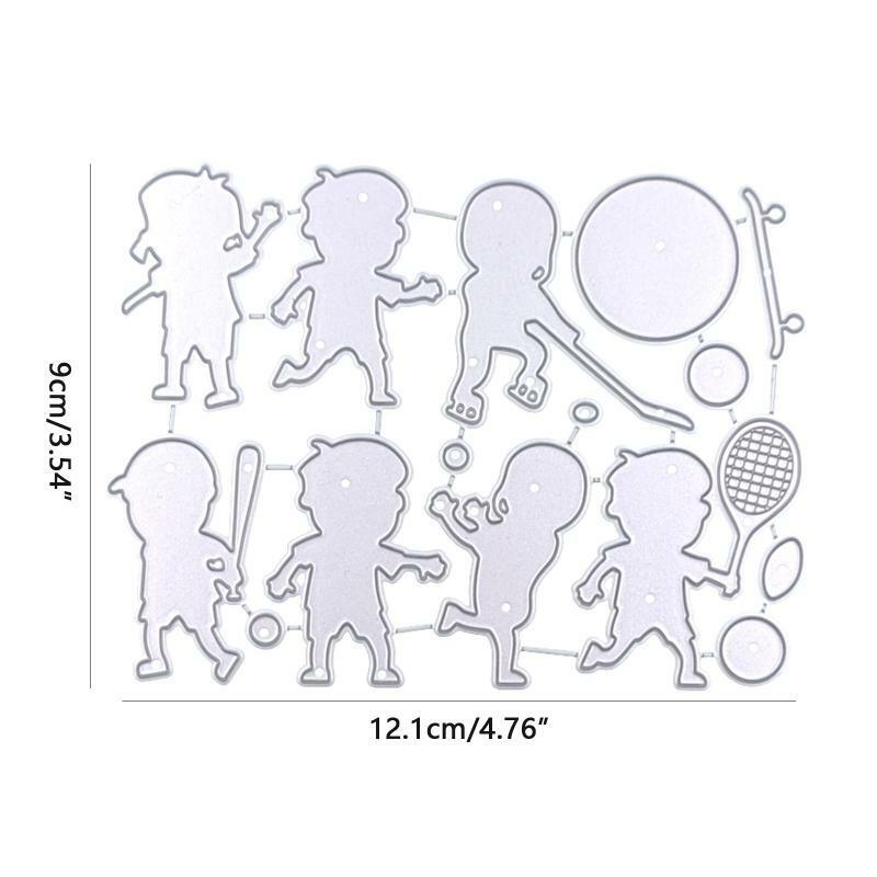 Children Playing Ball Metal Cutting Dies Stencil DIY Scrapbooking Album Template