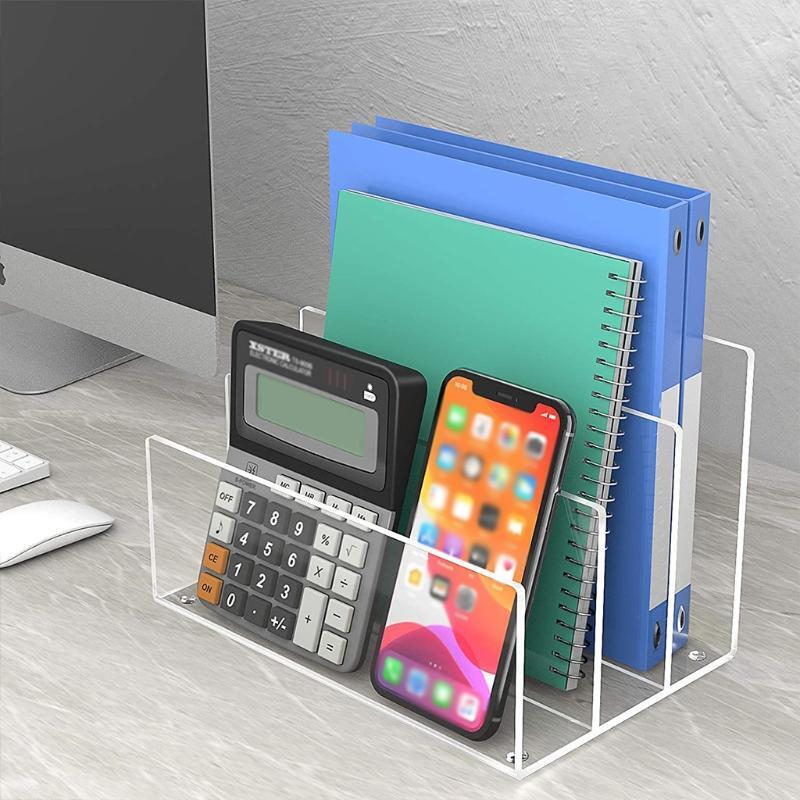 1 Pc Stylish Clear Acrylic File Organizer Documents/Letter/Books Storage Holderr
