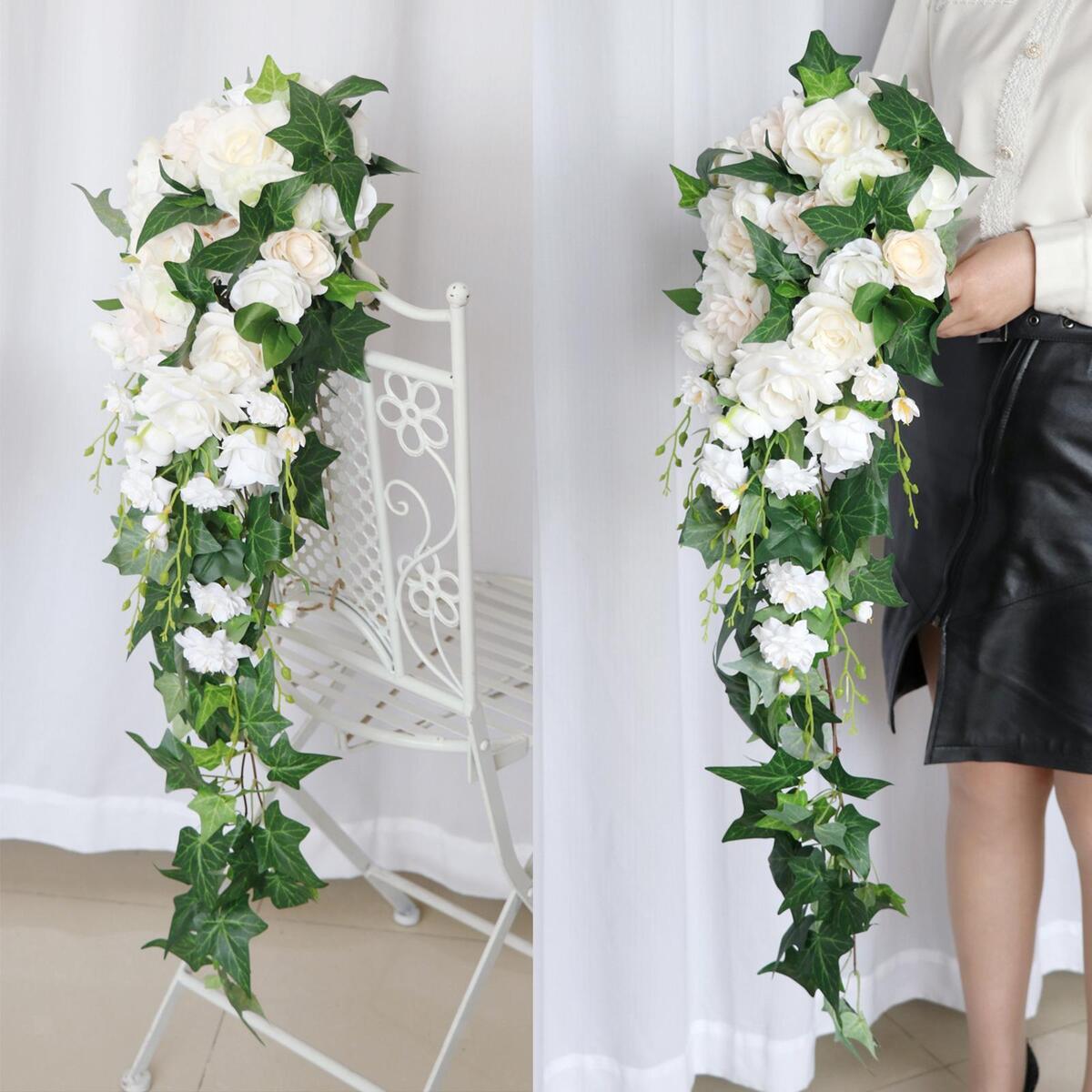 Wedding Bouquets Waterfall Flowers Handmade for Anniversary Bridal Shower