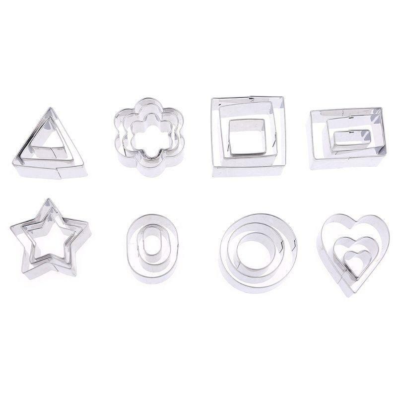 Mini Cookie Cutter Shapes Set - 24 Small Molds to Cut Out Pastry Dough, Pie  ,