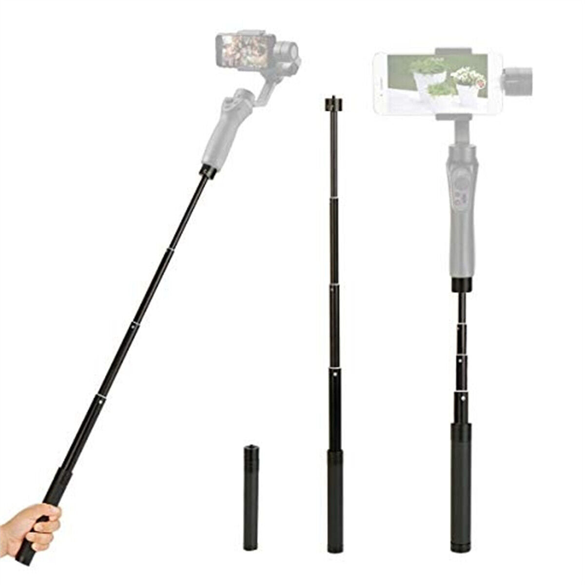 Alloy Gimbal Selfie Stick Extension Rod 1/4" Screw Extender Pole for Zhiyun