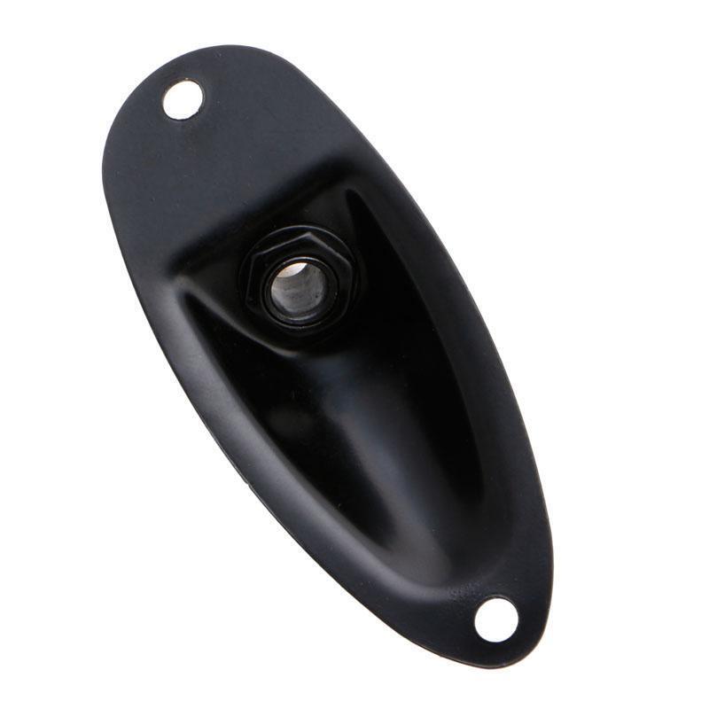 Black Boat Input Output Jack Plate Socket With Screws For Fender Strat Guitar