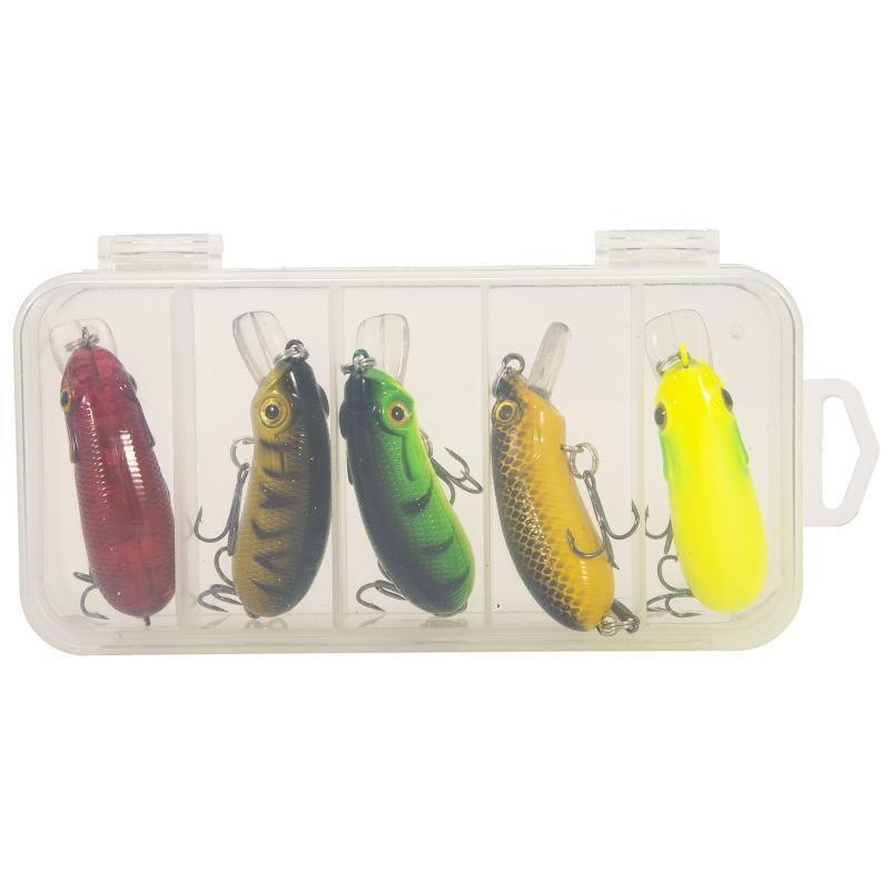 5Pcs/set Shallow Deep Diving Swimbaits w/ Treble Hooks, Life-Like Topwater Lures