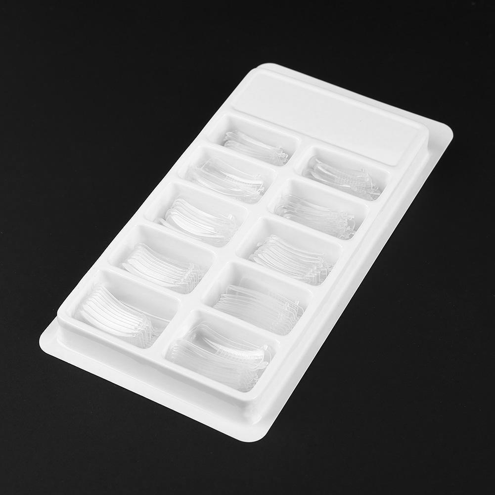 100pcs Gel False Nail Tips Clear Cover Acrylic Nail Mold with Scale Tool
