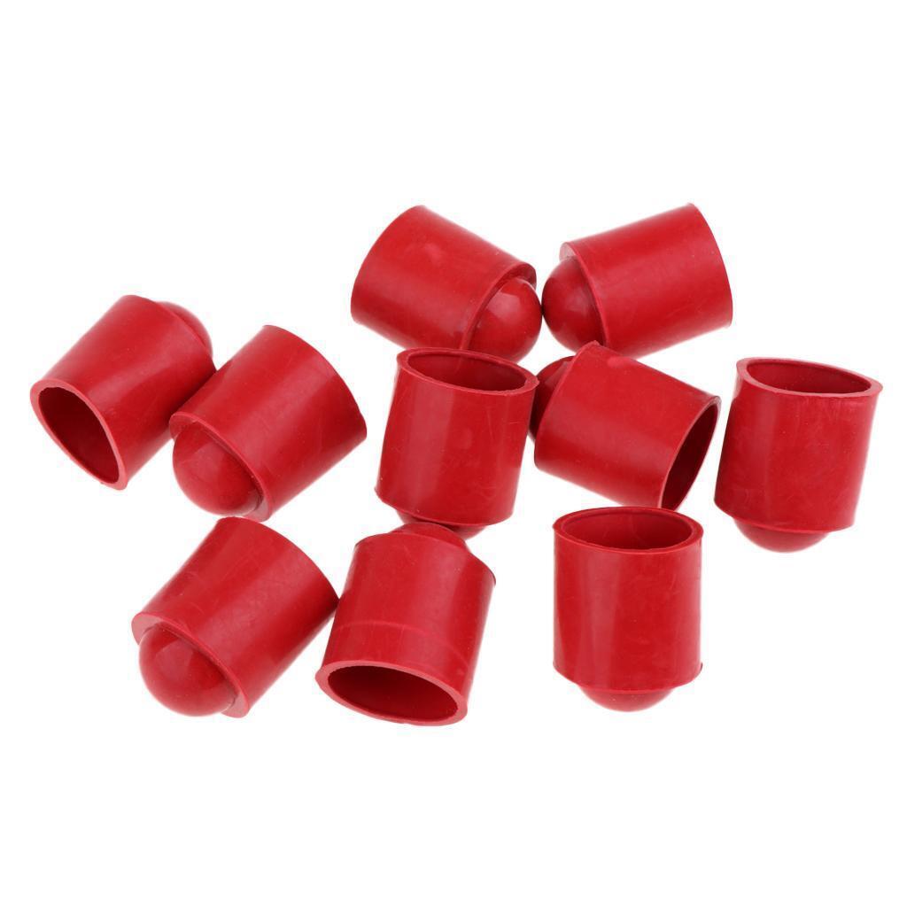 10x Cue Tip Protector Rubber Billiard Snooker Stick Cover Guard Black Red