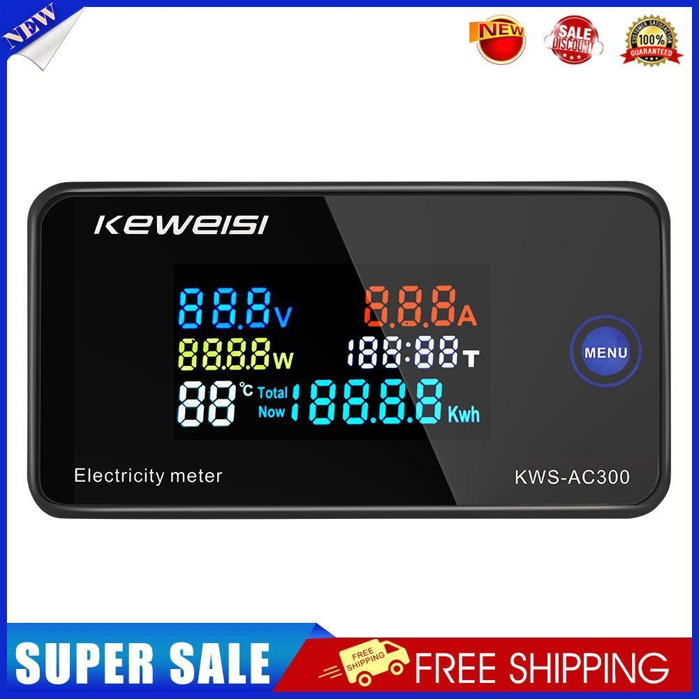 6 in 1 Color Display Digital Energy Meter Ammeter Voltmeter (KWS-AC300-20A)