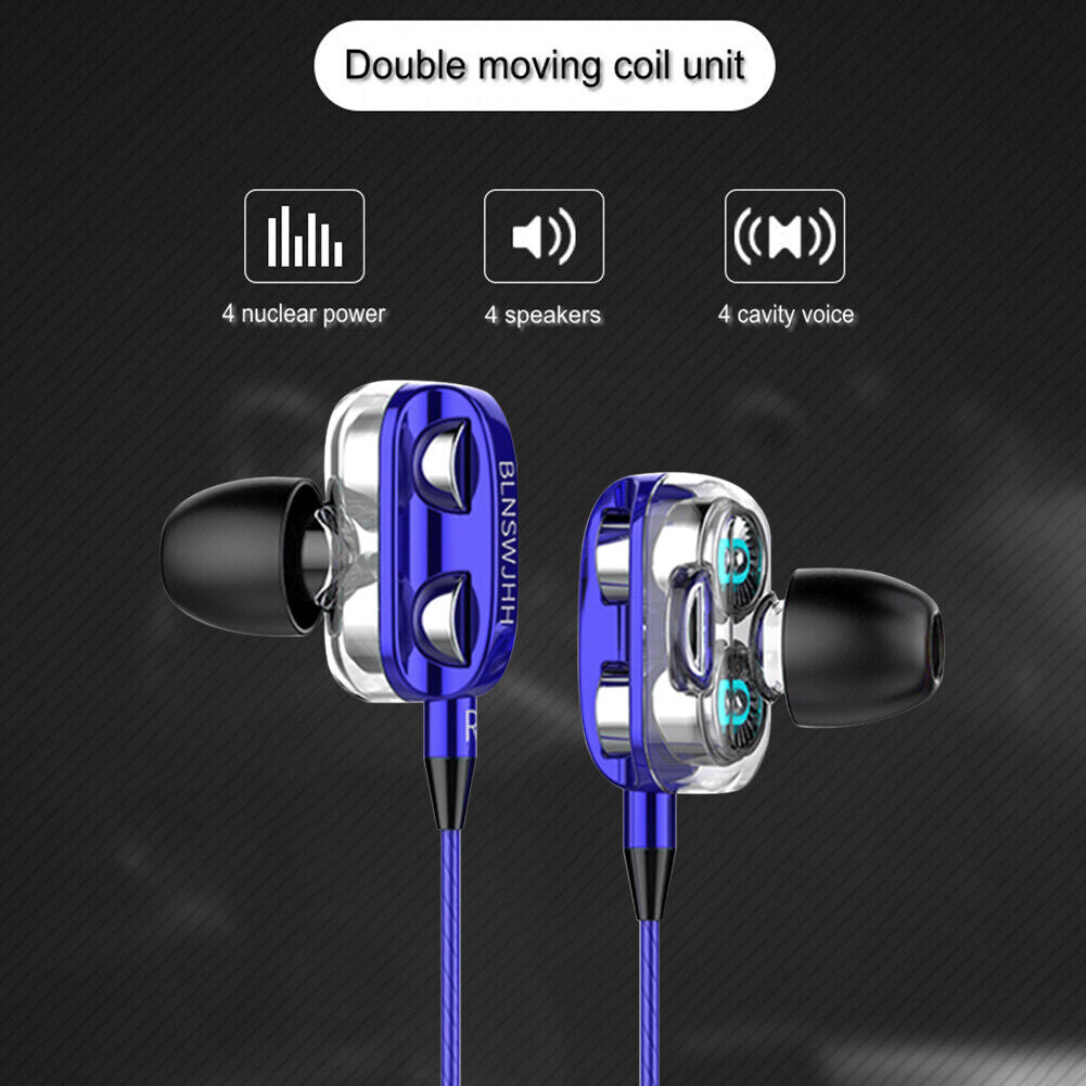 A4 In-Ear Headphone 3.5mm Plug Ergonomic Wired Earphones for Phone (Blue)