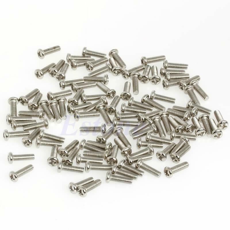 100 Pcs Stainless Steel Fasteners Bolts M3x10mm Metric Phillips Pan Head Screws