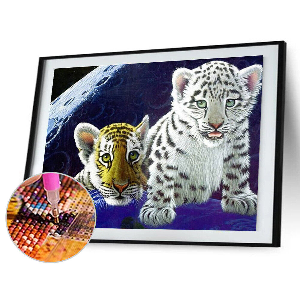 5D DIY Diamond Painting Tiger Cross Stitch Embroidery Mosaic Kit Needlework