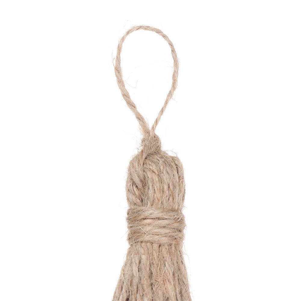 Home DIY Wood Beads Burlap Tassel Natural Jute Tassels Jute Rope Tassels