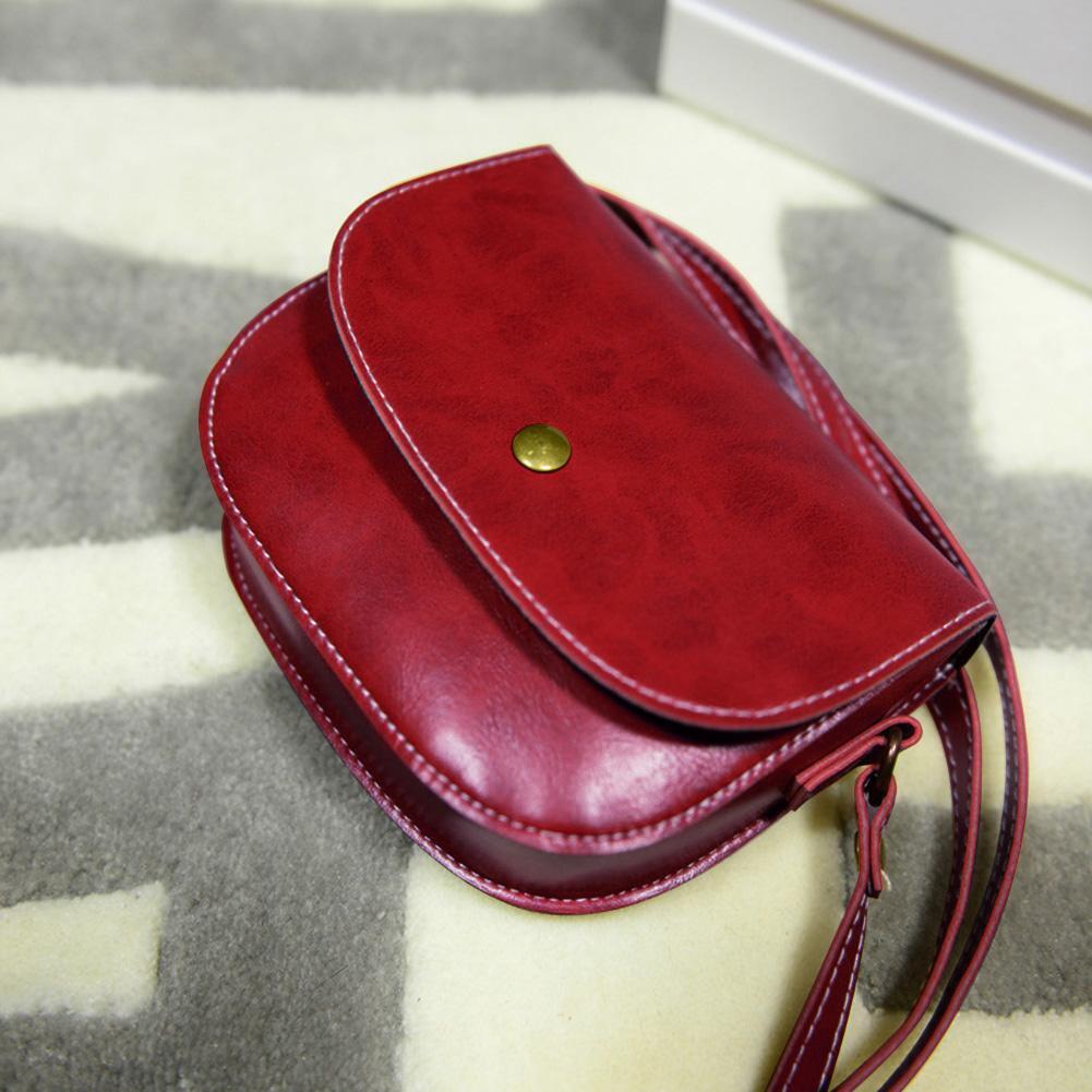 Casual Women Messenger Bags Crossbody Leather Mini Shoulder Handbags (Red)