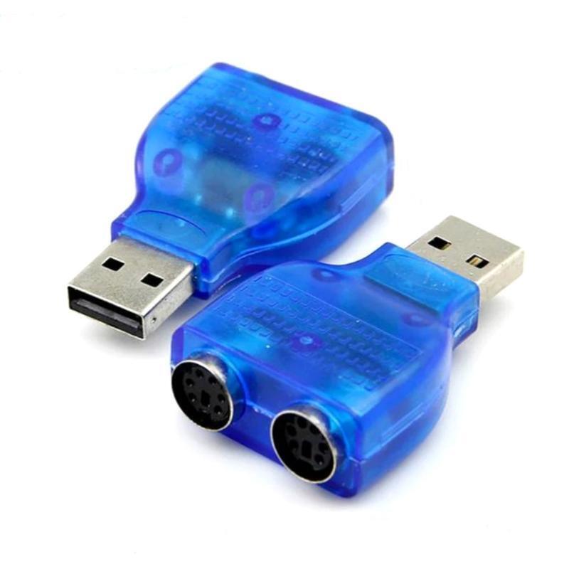 Blue with Chip for your PS/2 Keyboard/ Mouse USB 2.0 To PS 2 Converter Adapter