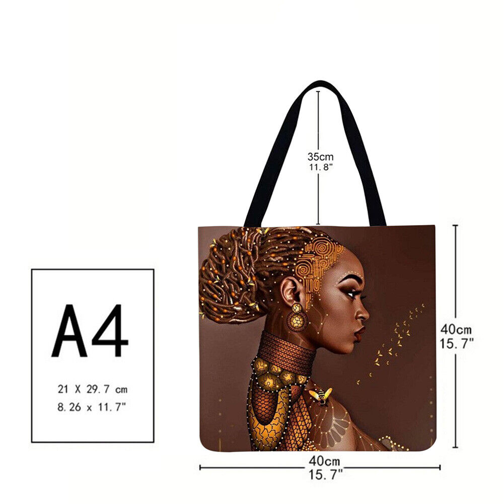 African girl Printed Shoulder Shopping Bag Casual Large Tote Handbag