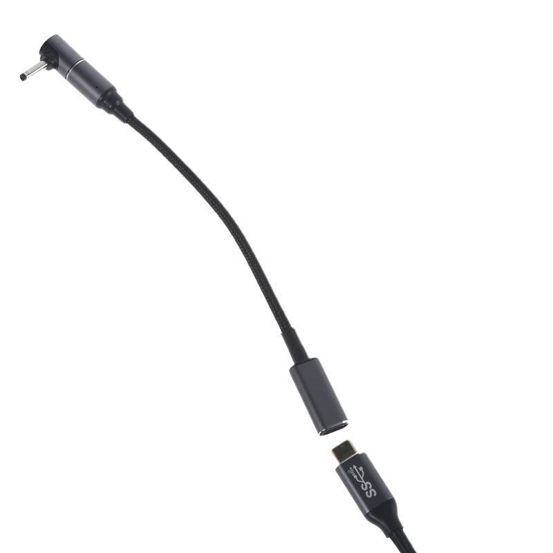 100W Magnetic Type-C to 3.5x1.35mm Converter 19cm Length Laptop Charging Cable
