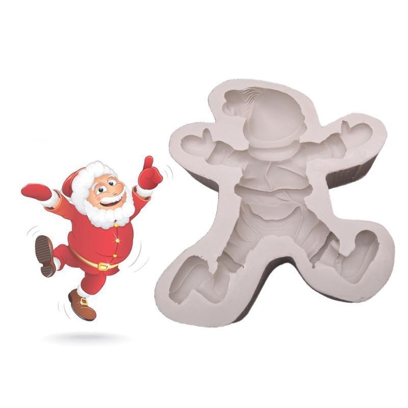 Christmas Santa Cookie Mould Silicone Mold Fondant Cake Decorating Bakeware Tool