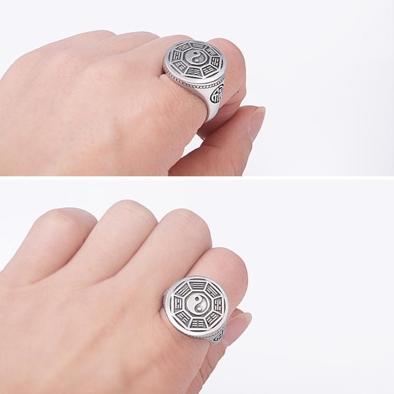 Tai Chi Bagua Ring Gossip Transfer Luck Nine-character Mantra Ring for Women Men