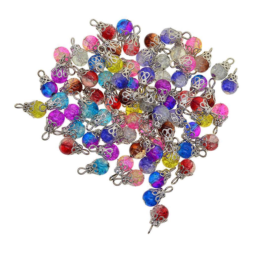 200x Crystal  Bead Charms Multicolor Gems Pendants Jewelry Making Decor