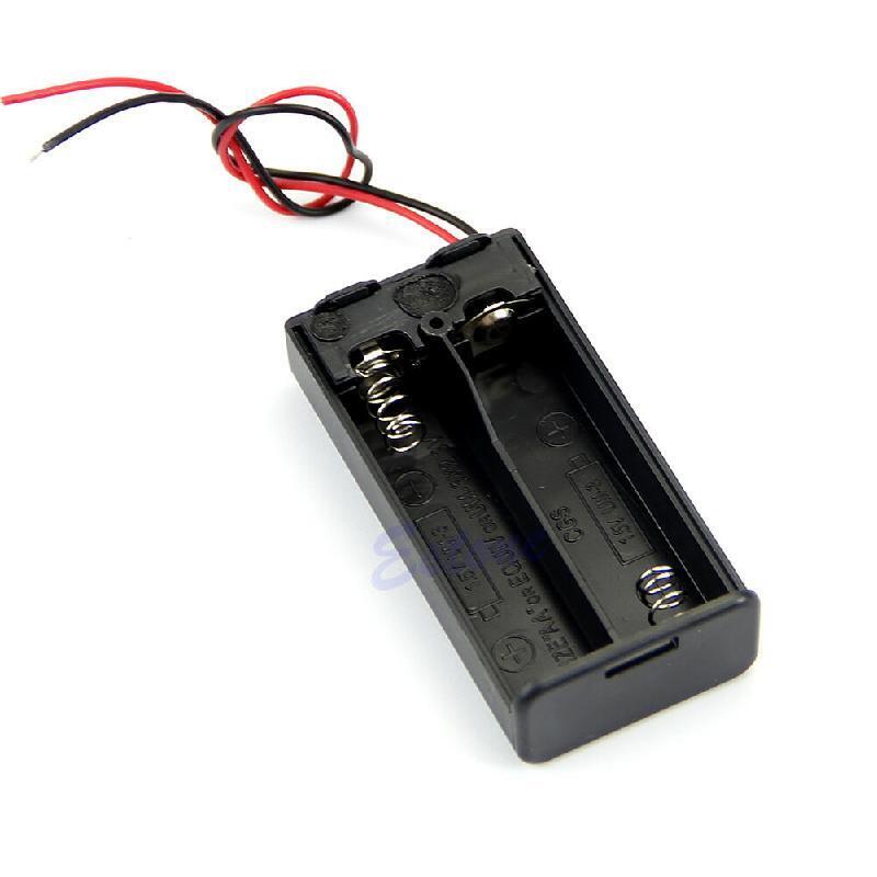 Hard Plastic Battery Case Holder Storage Box for 2X AA Battery with Wire Leads
