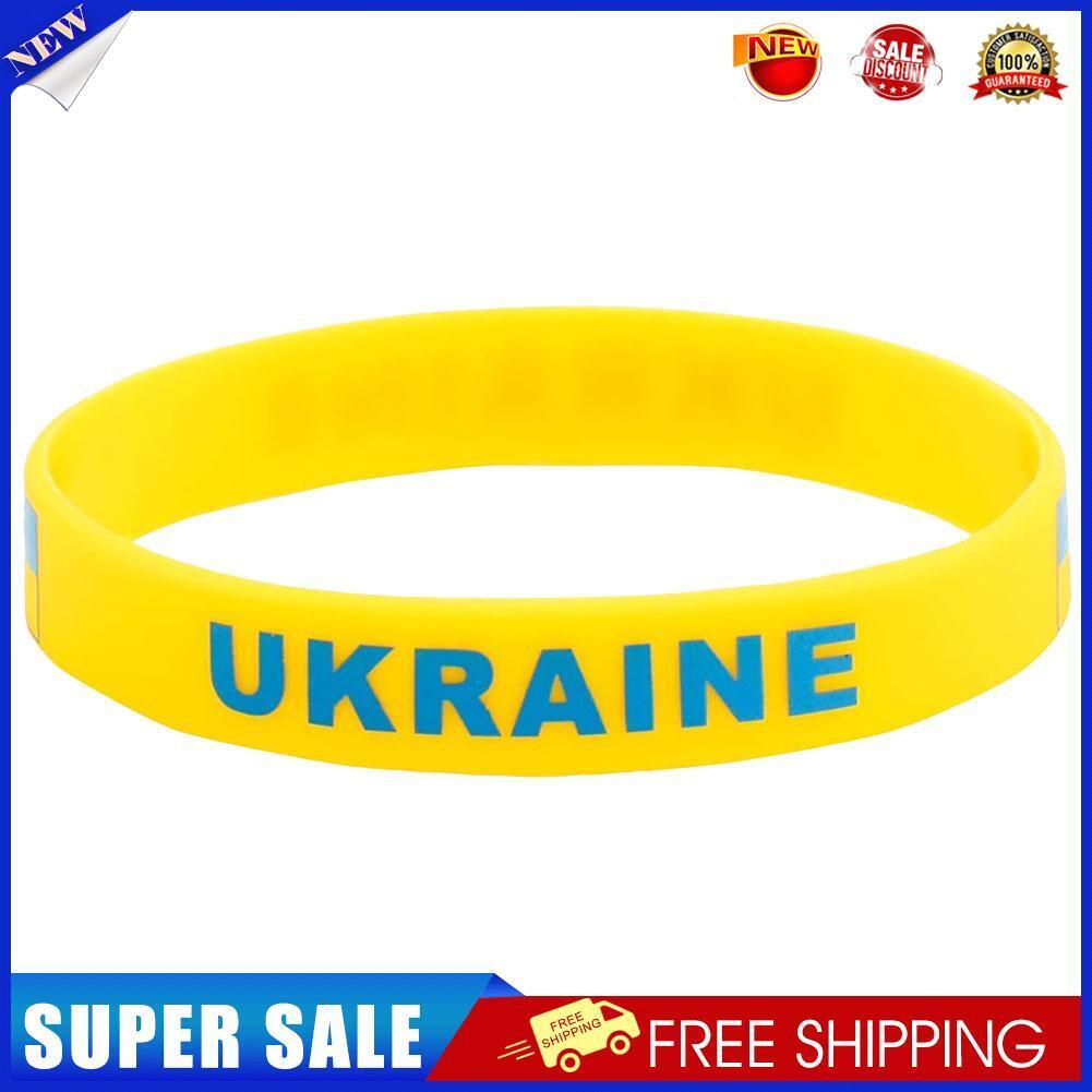 Soccer Ukraine National Flag Wristband Football Sport Silicone Brackets
