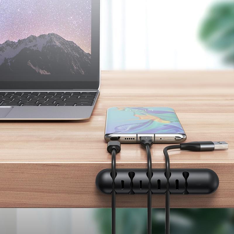 Magnetic Storage Phone Charging Cable Desktop Organizer Data Cable Fixing Clamp