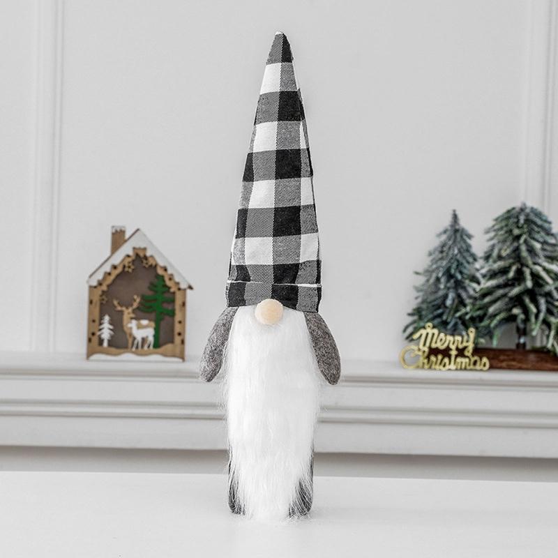 6Pcs/set Christmas Gnomes Wine Bottle Cover Gnomes Hat Xmas Wine Bottle Topper