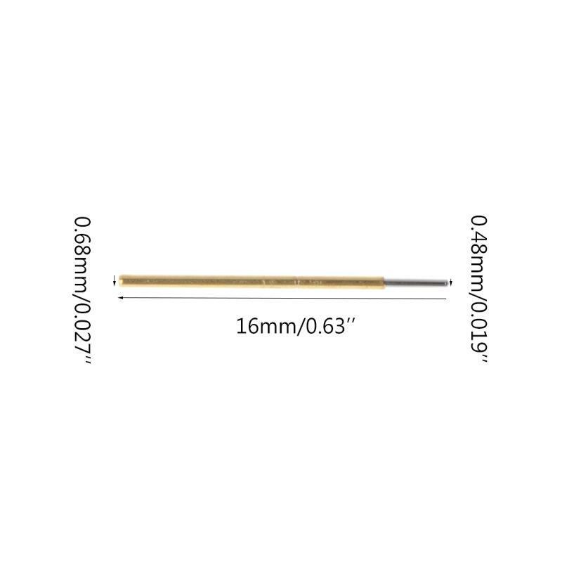 100 Pcs P50-J1 Spring Test Probe Round Head Pin Dia 0.68mm L16mm for PCB Testing