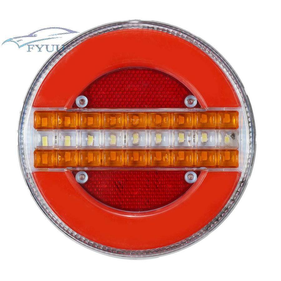 2 Pcs 12-24V 5.3'' Dynamic LED Trailer Truck Tail Brake Light Turn Signal Lamp