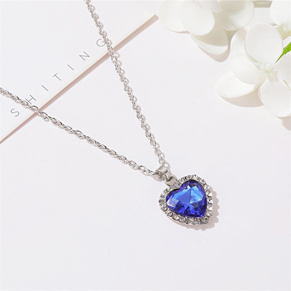 Blue Crystal Titanic Women's Necklace Heart Forever Pendant Heart of Ocean