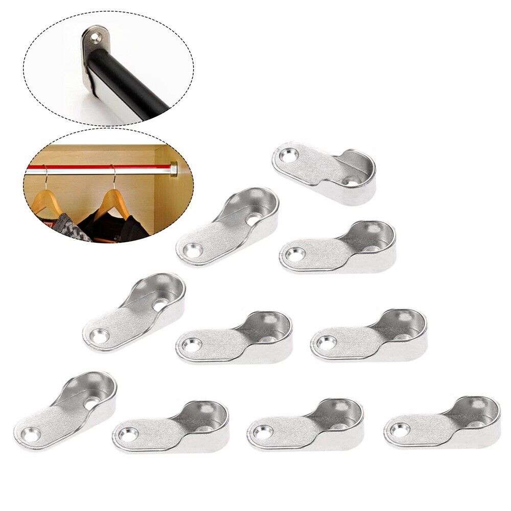 10Pcs Wardrobe Tube End Support Closet Rod Pole Bracket Thickening Holder 16mm