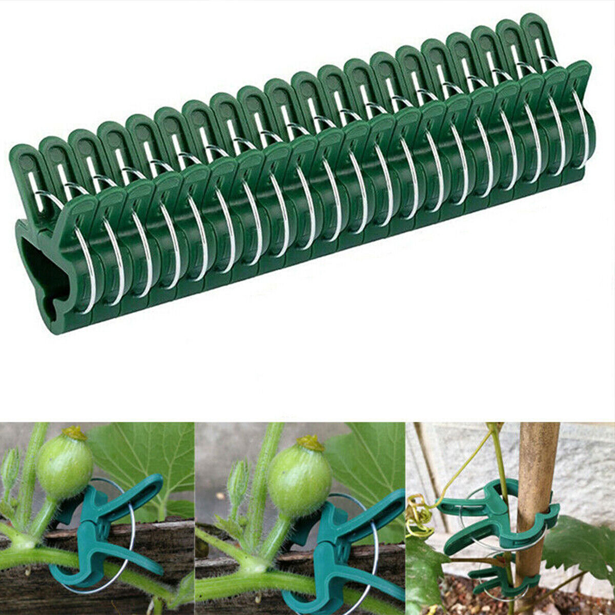 30X Garden Plant Clips Tomato Tie Stem Orchid Support Weatherproof Grow Training