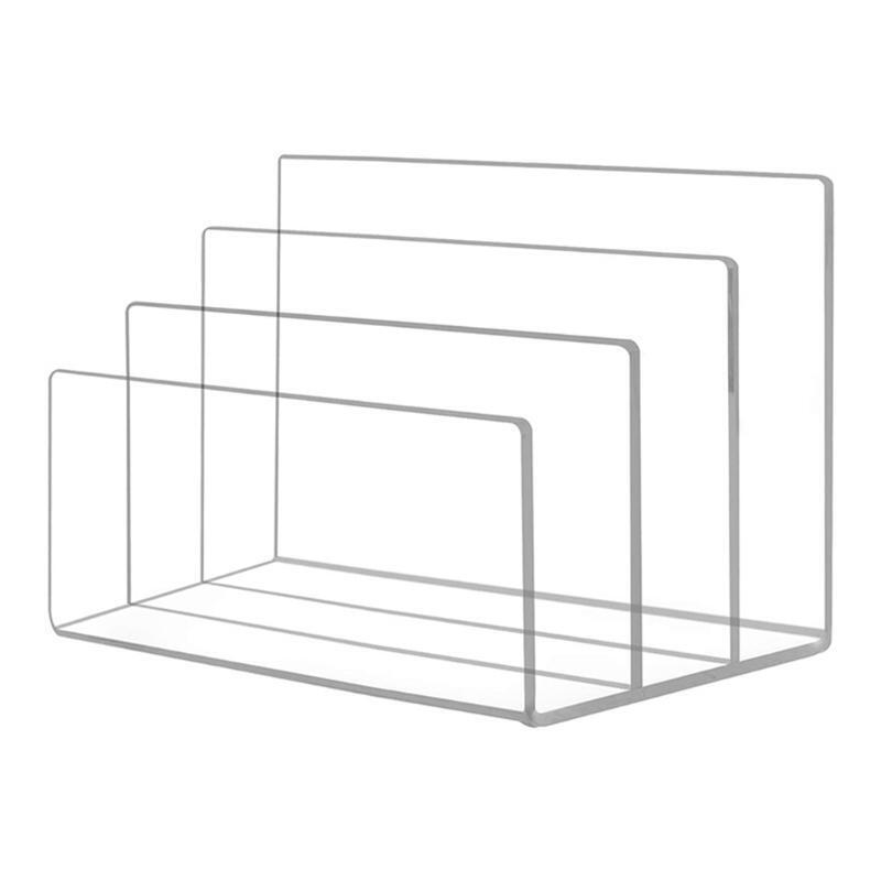 1 Pc Stylish Clear Acrylic File Organizer Documents/Letter/Books Storage Holderr