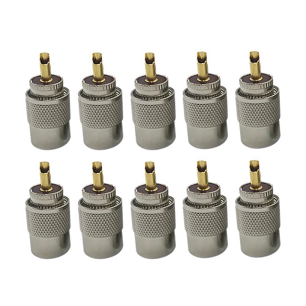 10pcs UHF PL259 Male Twist-on Connectors RG8 RG58 RF Coaxial Cable Adapters