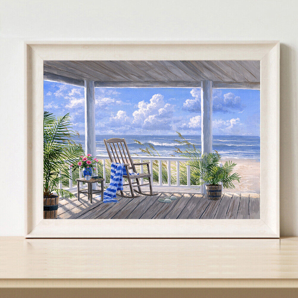 Afternoon by Sea Paint By Numbers Kit DIY Frameless Art Picture On Canvas