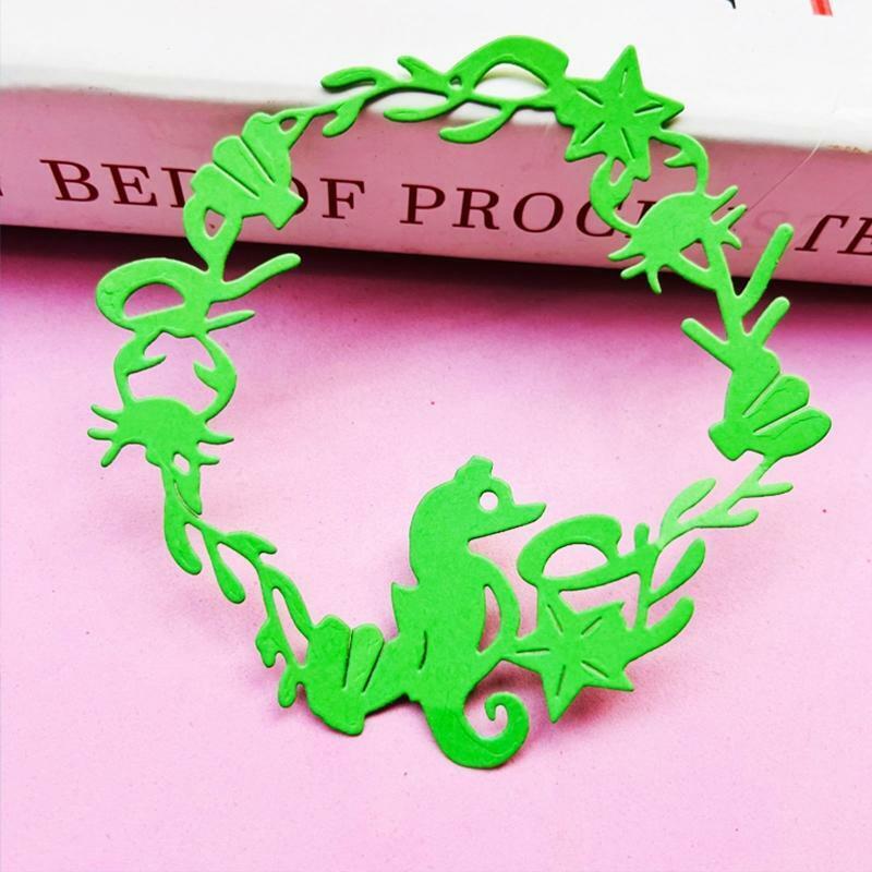 Sea Horse Shell Crab Wreath Metal Cutting Dies Embossing Stencil DIY Template