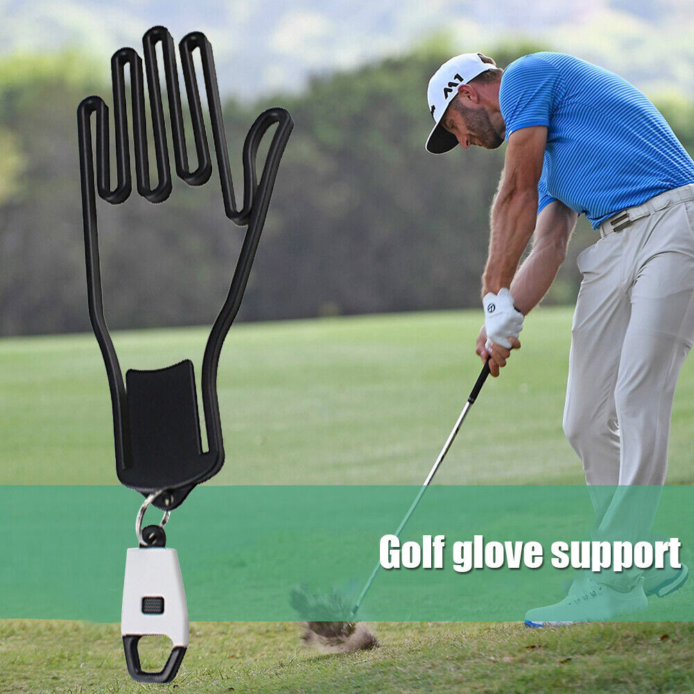 Golf Glove Holder Rack with Key Chain Glove Drying Support Frame (White)