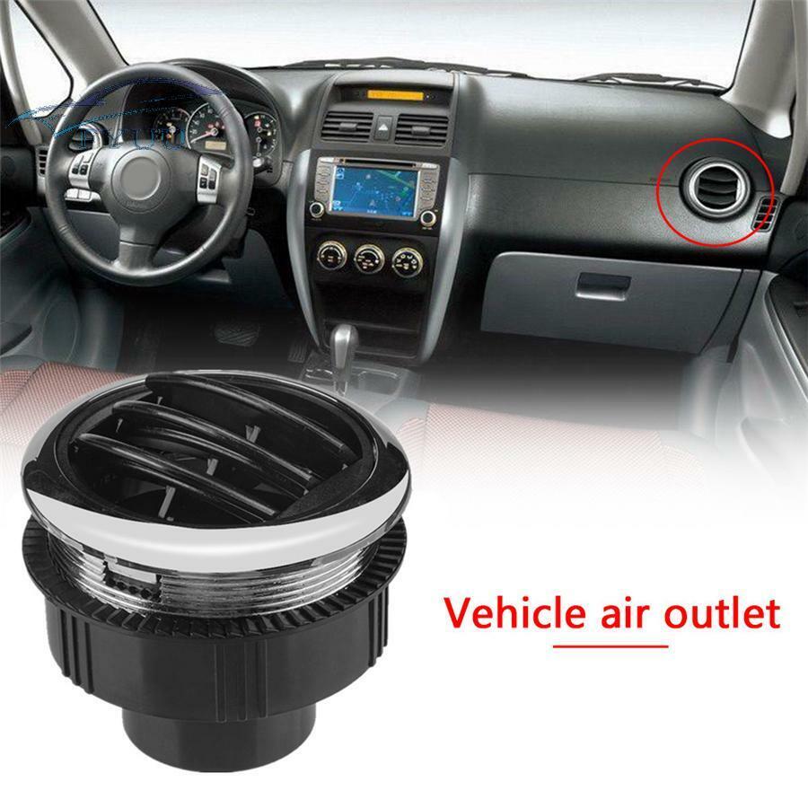 RV Boat Passenger Cars 75mm A/C Air Conditioning Outlet Vent Black & Chrome 2x