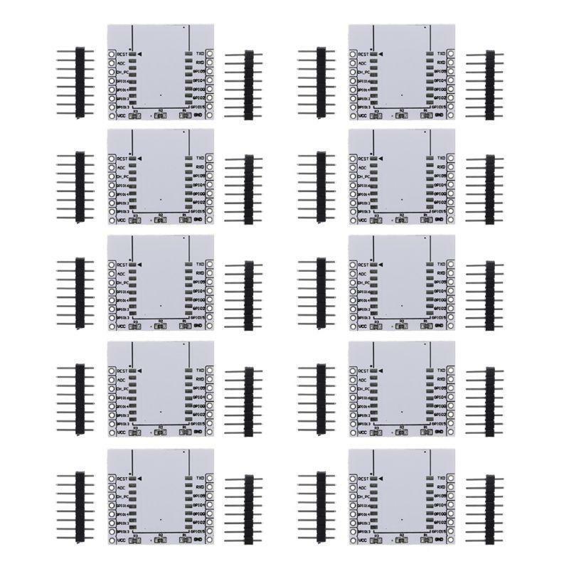 10 x ESP8266 WiFi Module Breakout Board / Adapter Plate for ESP-07 ESP-08 ESP-12