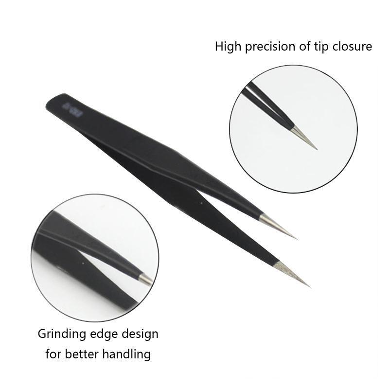 Precision Tweezers Set ESD Tweezers Set nti-Static Stainless Steel Tweezers Kit
