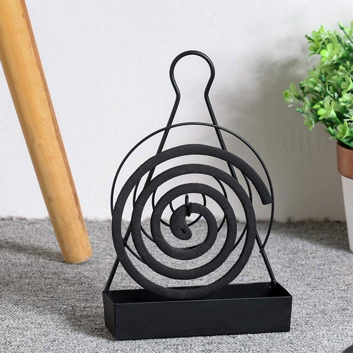 Mosquito Coil Holder - Iron Nordic Hanging Incense Burner Holder - Black